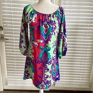 Paisley Kate Medium Pink Green Purple Sheath Dress